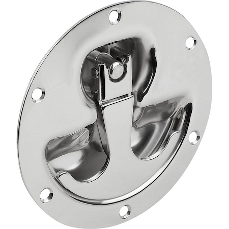 Kipp Recessed Handle Fold-Down, L=98, H=120, Form:A, Screw On Stainless Steel K0243.1120000